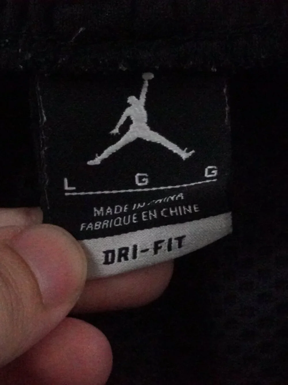 Jordan Dri-Fit Fleece Pants Mens Large Black Track Pants Straight Leg Stretch